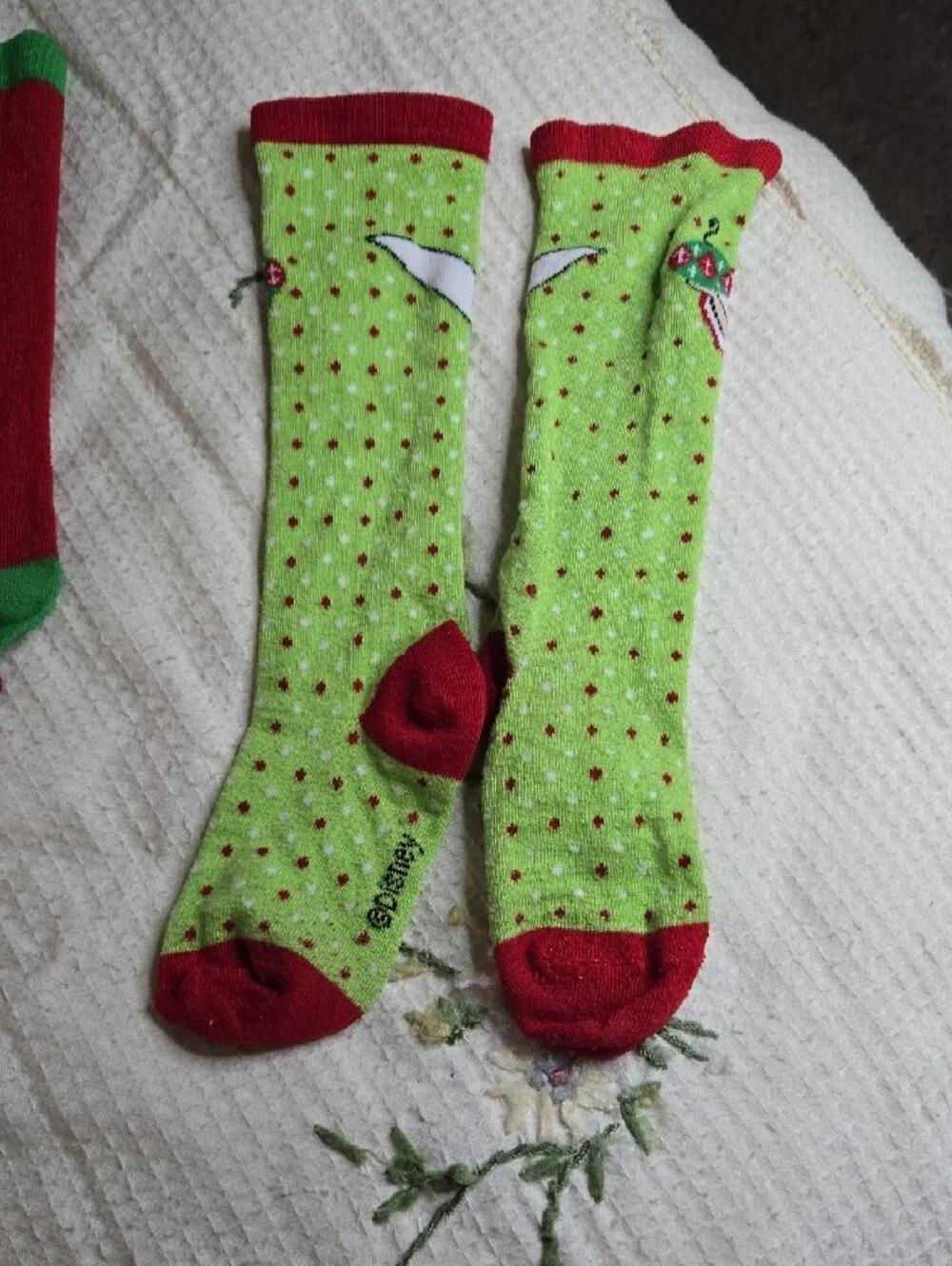 Tinker Bell Holiday Socks - Green & Red